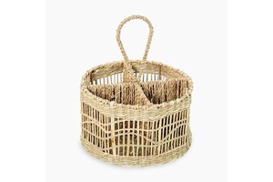 Sea grass cutlery holder container seagrass flatware storage for christmas holiday table decor