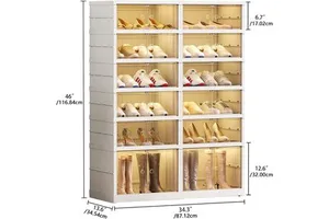 Household Modern Rectangle Plastic Wall Mounted Foldable Shoe Rack Cabinet With Injection-Molded Design