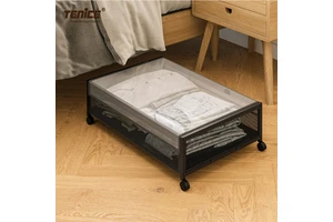 Tenice Under Bed Storage with Wheels, Underbed Containers Drawers, Shoe Storage Organizer for Bedroom Clothes Shoes Blankets