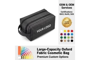 Portable Eco-Friendly Oxford Cloth Makeup Bag Candy Zipper Durable Waterproof Cosmetic Organizer for Travel Multi-Compartment