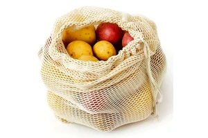 Reusable Fruit Drawstring Bag Veggie Mesh Bag Cotton Net Produce Bag