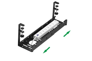 Factory Direct Metal Cable Management Box Extendable Clamp Mount Under Desk Wire Organizer Iron Tray for Power Strip OEM Custom