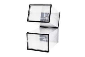 4 Pcs Easy Assembly Foldable Plastic Shoe Box Drawer Type Transparent Household Save Space Storage Shoe Boxes
