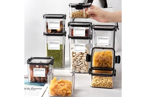 GREENSIDE Fresh Style Storage Boxes Kitchen Airtight Food Containers Lids PP Storage Bins Home Organization Sets Available