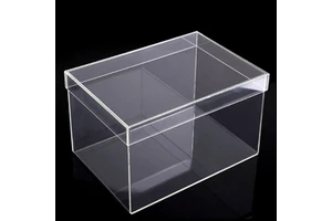 High Quality Custom Size and LOGO New Born Acrylic Material Storage Box Clear Sneaker Shoes Box Gift Display Box