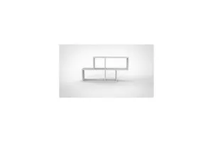 Ernie Modern Wall-Mounted Office Organizer Chipboard White Four-Tier Decorative Rack Living Room Pot Storage Disassembled Design