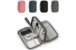 Travel Cable Organizer Portable Pouch Electronic Accessories Carry Case Double Layers Storage Bag for Cord Charger