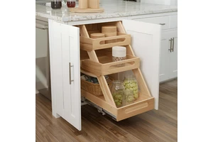 Wood Pullout Shelf Cabinet Organizer Soft Close Pull Out Slide Out Spice Rack for Kitchen Base Cabinets Organizer