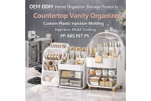 OEM ODM Home Organizer Storage Products Countertop Vanity Organizer Custom Plastic Injection Molding Injection Mold Tooling