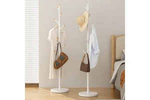 Modern Coat Rack Freestanding Coat Tree with 8 Hooks Easy Assembly Metal Coat Rack Stand Clothing Organizer for Entryway Bedroom