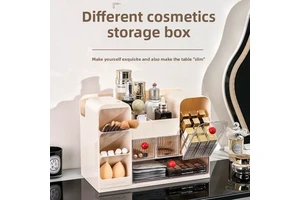 Cosmetic Organizer Home Vanity Unit High-end Large-capacity Multi-functional Tiered Storage Rack Lipsticks Skincare Plastic