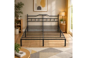 Hot Sale Popular Bedside With Lights Iron Frame Bed With Storage Box American Standard Socket Power Box