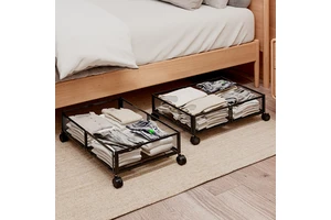 Customized Under Bed Storage with Wheels 2 Pack, Under Bed Shoe Storage Organizer Drawer with NameplatePopular