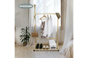2020 Multifunctional Wooden Coat Rack Single Rod Hanging Clothes Rack Hat Racks for Home Storage