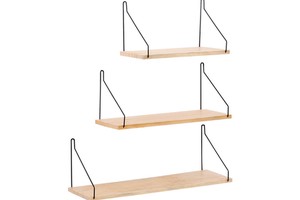 Simple Nordic Style Wooden Wall Mount Storage Rack