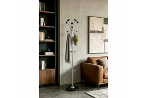 Standing Foldable Metal Coat Rack-Space-Saving for Bathroom Gym Warehouse Use
