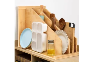 Eco Friendly Bamboo Cabinet Tray Dividers with Flexible Design and Glossy Finish for Organizing Cabinets