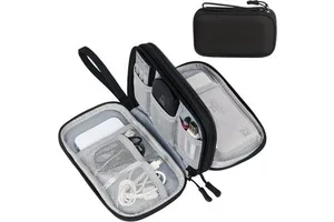 Travel Polyester Square Cable Organizer Pouch Electronic Accessories Carry Case Portable Waterproof Double Layers All-in-One Set