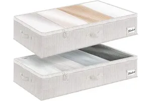 Modern Under-the-Bed Storage Box Large Foldable Fabric Quilt & Clothing Wardrobe Organizer Convenient Organizing Bag