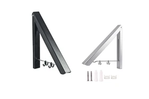 Hot Selling Aluminum Alloy Foldable Clothes Rack Wall Mounted Folding Triangle Hanger Retractable Hanging Clothes Airer