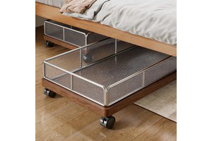 Modern Minimalist Under-bed Storage Box with Wheels for Household Bedroom Clothes Organizer Dormitory Storage Solution