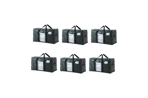 Extra Large Storage Bags Heavy Duty Moving Totes With Visible Window Name Tag Pocket Reusable Woven Packing Tote Bag