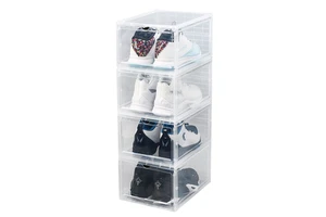 Shoe Container Storage Box Clear Acrylic Shoe Box Airtight Magnetic Transparent Shoe Box