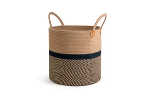 High Quality Eco Friendly Circle Braided Jute Basket with Flexible Design Deep Interior Strong Stitching for Living Room Storage