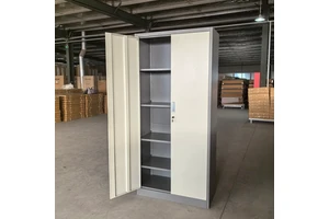Steel Storage Lockable Cabinet With 2-Door & Adjustable Shelf Coffee White Multipurpose Filing Storage Cabinet