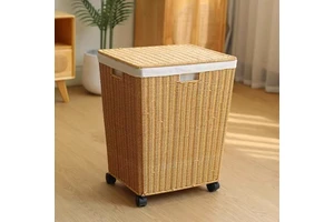 Wholesale Large Woven Storage Basket with Lid Woven Basket Home Decoration Storage Basket Storage Basket Dirty Clothes Basket