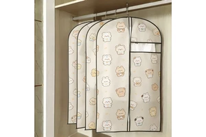 Wholesale Reusable Travel Clear Dustproof Non-Woven Hanging Garment Bag with Zippers for Clothes Storage