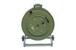 Black Portable Cable Reel Holds Up to 2000M Extension Cord Storage Reel with Metal Stand