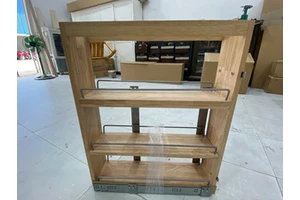 Kitchen Cabinet Storage Organizer Wood Construction with Extra Durability Wood Pull Outs