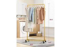 Modern Bedroom Coat Rack Heavy-Duty Metal Storage Mesh Shelf Large Load Capacity Clothing Rack
