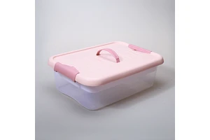 Plastic Storage Bin with Compartment Inner Tray Underbed Clothes Storage Box for Bedroom Underwear Organizer 18 Liters