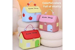 Portable Large Capacity PU Fashion Cosmetic Bag with Zipper Closure Waterproof Travel Makeup Storage