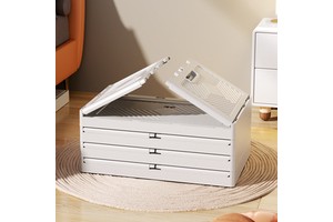 Modern Kitchen Foldable Big Under Bed Stackable Boxes Plastic Storage Box Kids Bins With Lid