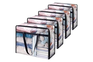 Modern Transparent PVC Satchel Storage Bag Thickened Foldable Household Organizer for Toys Clothing Multipurpose Storage