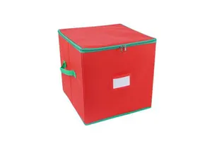 Custom Waterproof Christmas Ball Storage Box with Durable Zipper Fabric Storage Organizer Bins