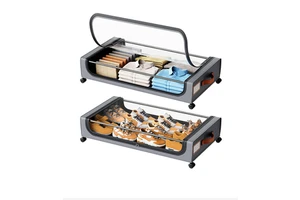 Rack De Armazenamento Inferior Cama Quadrada Rack Movel a Prova De Poeira Para Armazenamento Sob a Cama De Roupas Sapatos