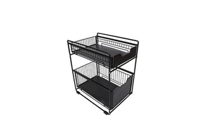 Kitchen Cabinet Closet Shelf Organizer Storage Rack for Countertop and Under Sink Metal Wire Shelf with Drawer