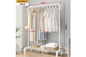 1 Layer Heavy Duty Multi-tier Clothes Organizer Rack Freestanding Coat and Shoe Storage Stand