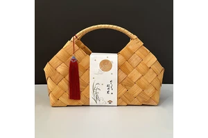 Wholesale Handmade Chipwood Woven Storage Basket with Handle for Kitchen Bathroom Tools-Home Use