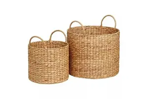 Eco-Friendly Natural Handmade Wicker Water Hyacinth Storage Baskets