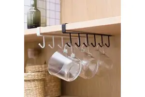 Multifunctional Metal Iron Hook Wall Mounted Clothing Organizer For Living Room Storage Seamless Nail-Free Design