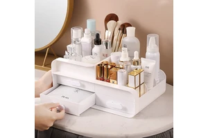 Hot Sale Multi-layer Cosmetic Storage Box Large Capacity Desktop Makeup Organizer with Drawers for Vanity Bathroom Countertop