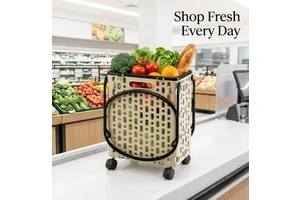 Durable Plastic Foldable Shopping Basket With Handles Top Selling Storage Solution In USA