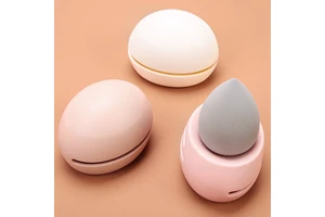 Factory Custom BPA Free Powder Puff Soft Cosmetic Egg Storage Box Make up Blender Case Silicone Makeup Sponge Holder