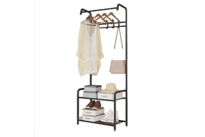 Metal Coat Rack for Home, 2-Tier Organizer Shelf, Multi-Purpose Metal Organizer for Home (165x57cm)
