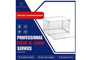 Transparent Plastic Shoe Box Storage Thickened Magnetic Side-opening Doors Large Acrylic Dust-proof Organizer Foldable Stackable